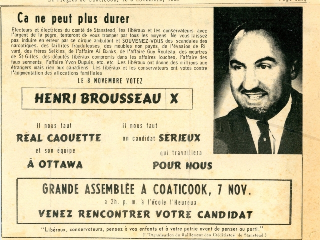 Annonce d’assemblée, 1965