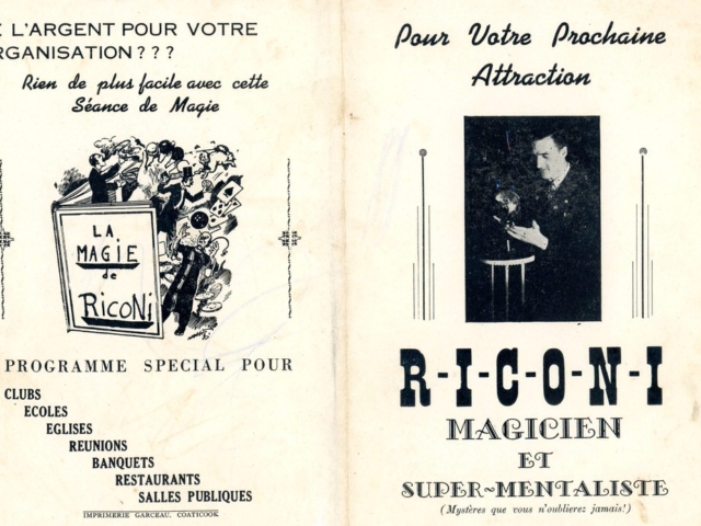 Affiche de spectacle avec le nom « Riconi »