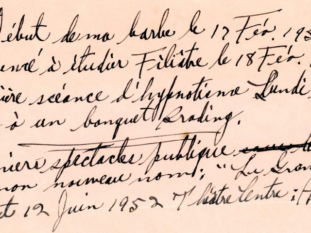 Handwritten note from Grand Henri